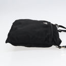PRADA Schultertasche Nylon Schwarz Silber Original 88470-4