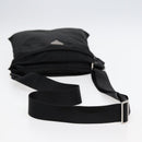 PRADA Schultertasche Nylon Schwarz Silber Original 88470-7