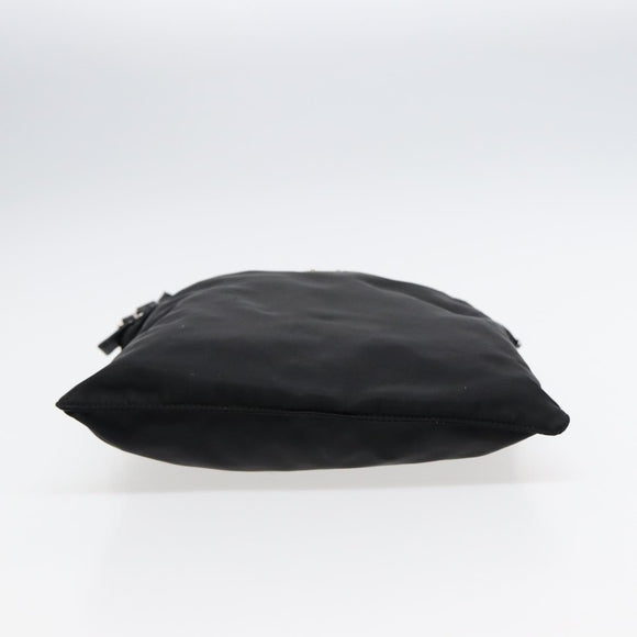 PRADA Schultertasche Nylon Schwarz Silber Original 88470