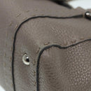 FENDI Celeria Hand Bag Leather Silver Auth 88496-13