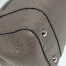 FENDI Celeria Hand Bag Leather Silver Auth 88496-14