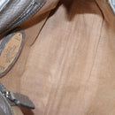 FENDI Celeria Hand Bag Leather Silver Auth 88496-10