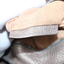 FENDI Celeria Hand Bag Leather Silver Auth 88496-11