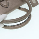 FENDI Celeria Hand Bag Leather Silver Auth 88496-6