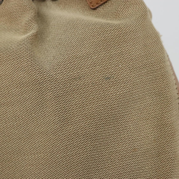 GUCCI Schoudertas Canvas Leer Beige Bruin Zilver 109210 Auth 88498