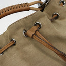 GUCCI Schoudertas Canvas Leer Beige Bruin Zilver 109210 Auth 88498-10