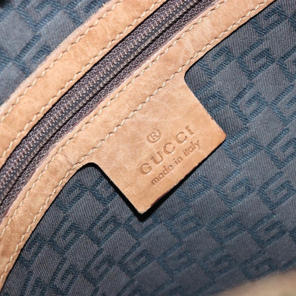 GUCCI Schoudertas Canvas Leer Beige Bruin Zilver 109210 Auth 88498