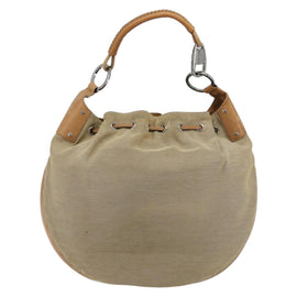 GUCCI Shoulder Bag Canvas Leather Beige Brown Silver 109210 Auth 88498 - 0