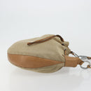 GUCCI Schoudertas Canvas Leer Beige Bruin Zilver 109210 Auth 88498-3