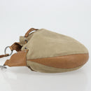 GUCCI Schoudertas Canvas Leer Beige Bruin Zilver 109210 Auth 88498-4