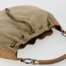 GUCCI Schoudertas Canvas Leer Beige Bruin Zilver 109210 Auth 88498-6