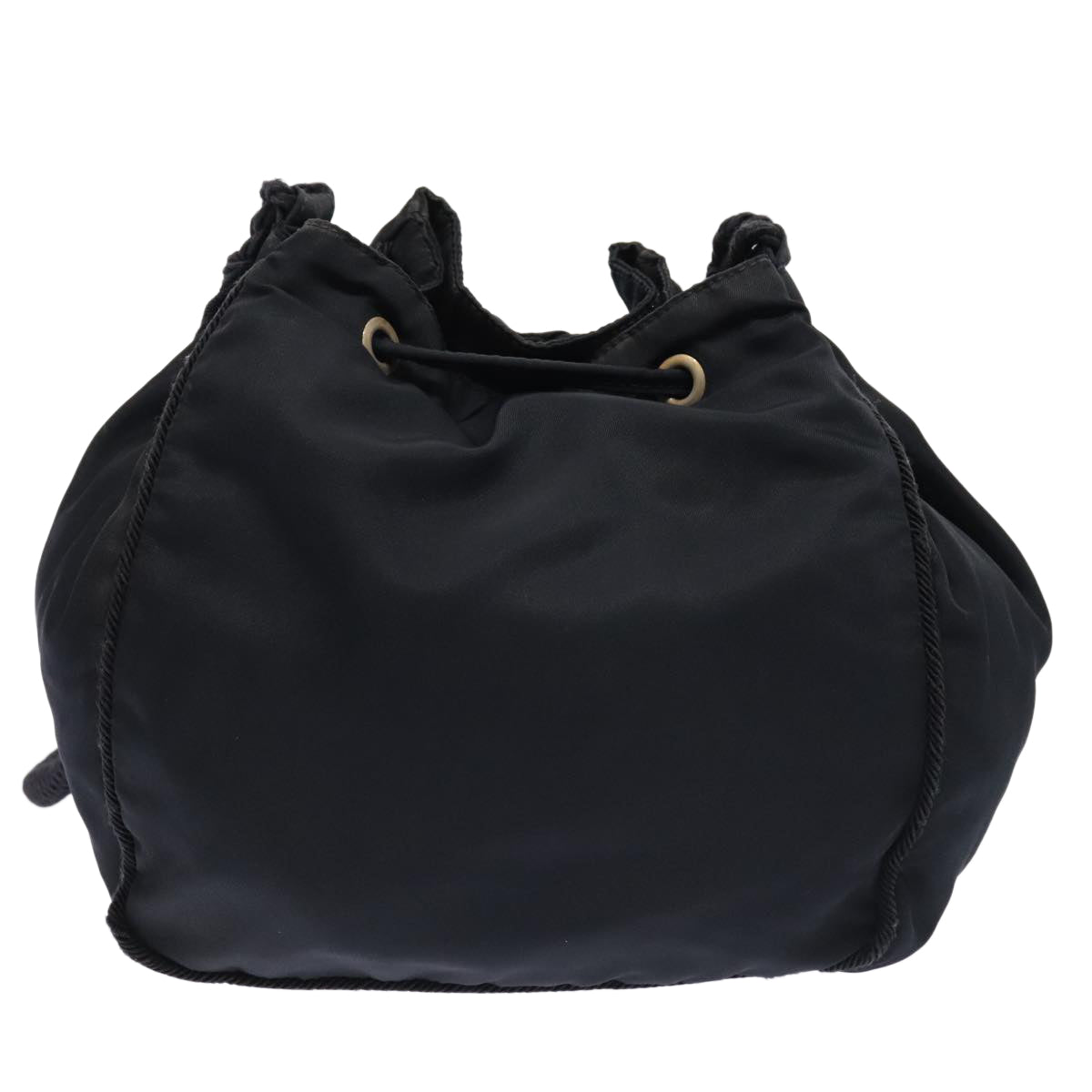 PRADA Shoulder Bag Nylon Navy Gold Auth 88551 - 0