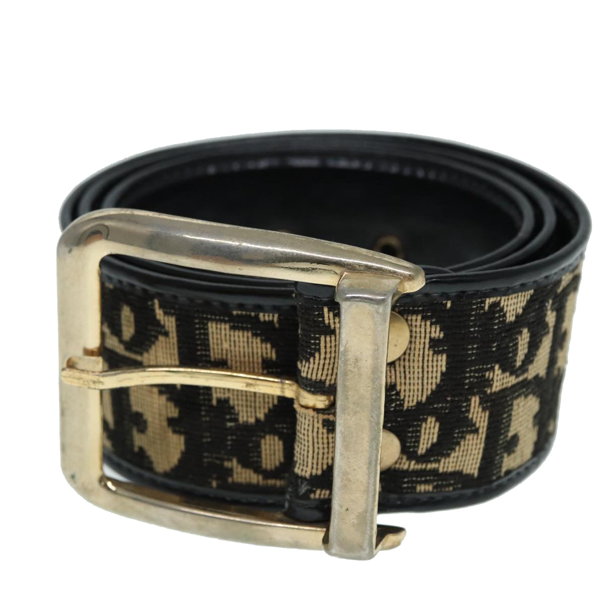 Christian Dior Trotter Canvas Belt 32.3"" Navy Auth 88570