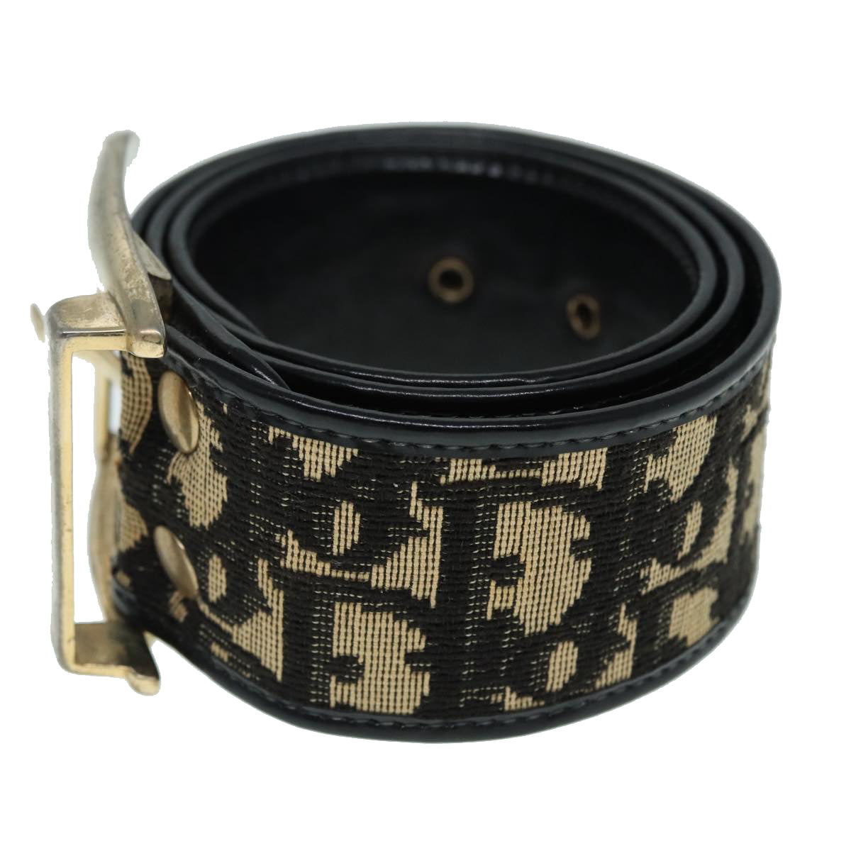 Christian Dior Trotter Canvas Belt 32.3"" Navy Auth 88570