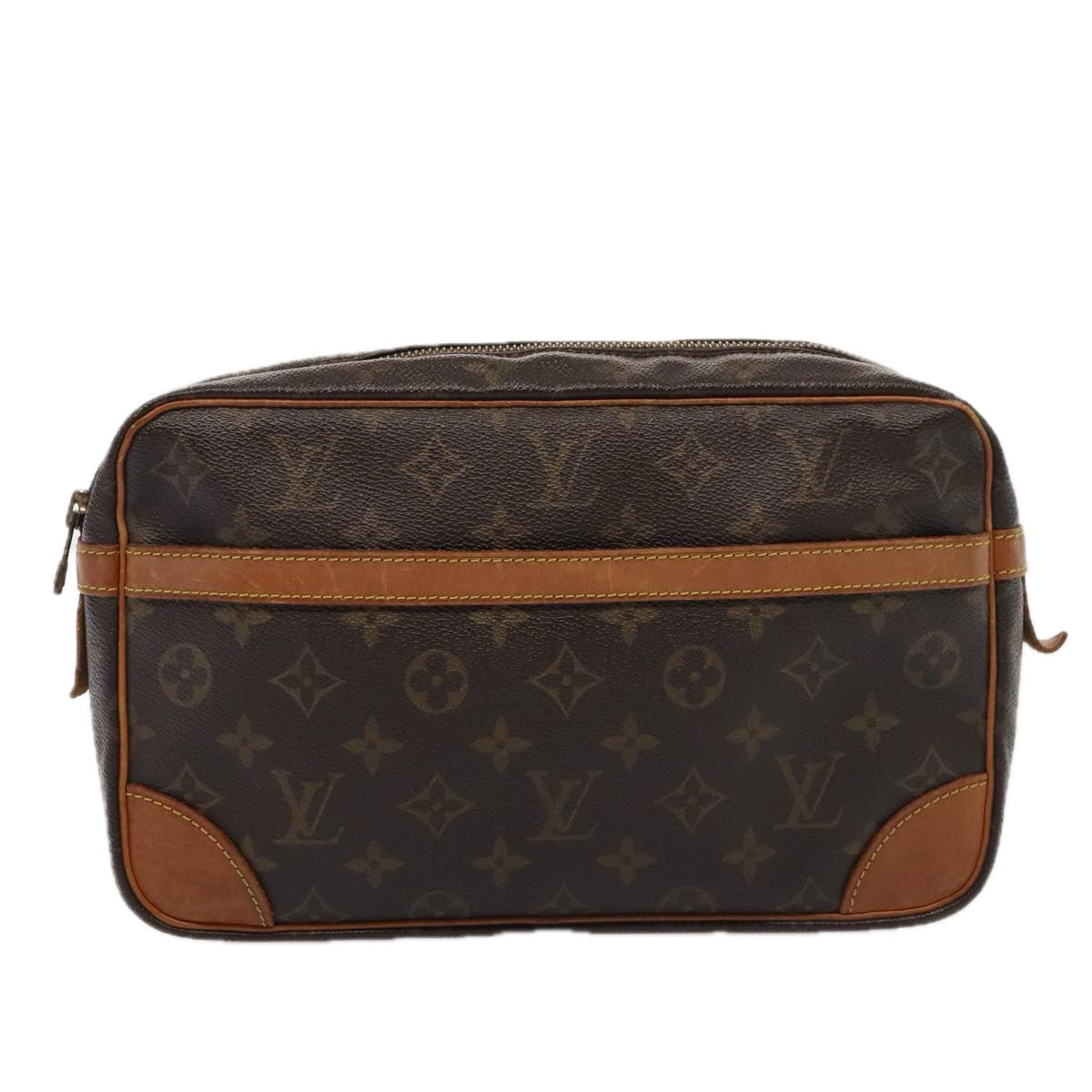 LOUIS VUITTON Monogram Compiegne 28 Clutch Bag M51845 LV Auth 88593