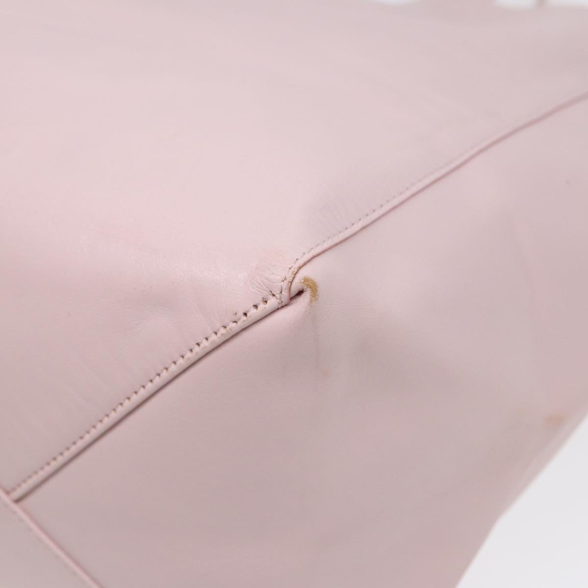 CELINE Horizontalkava Tote Bag Leather Pink Gold Auth 88614