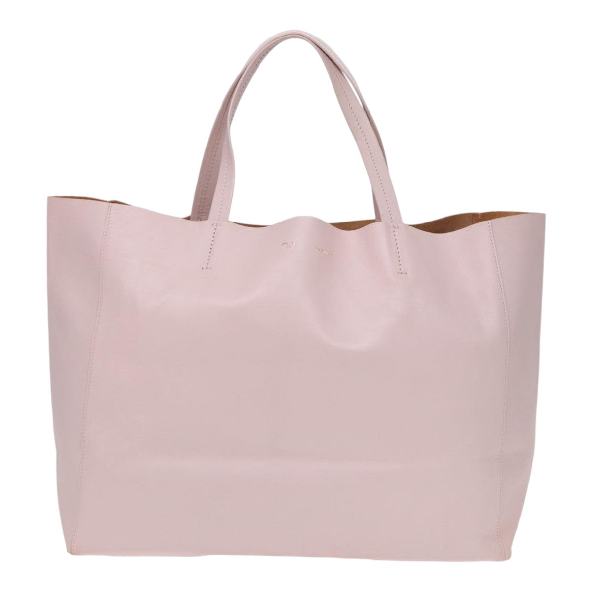 CELINE Horizontalkava Tote Bag Leather Pink Gold Auth 88614