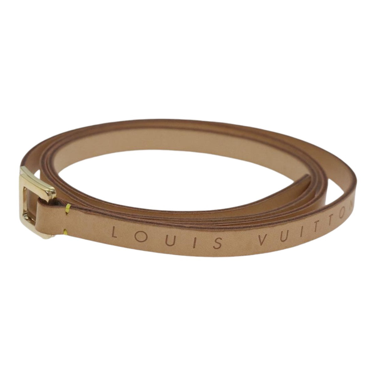 LOUIS VUITTON Belt Leather M Beige LV Auth 88629 - 0