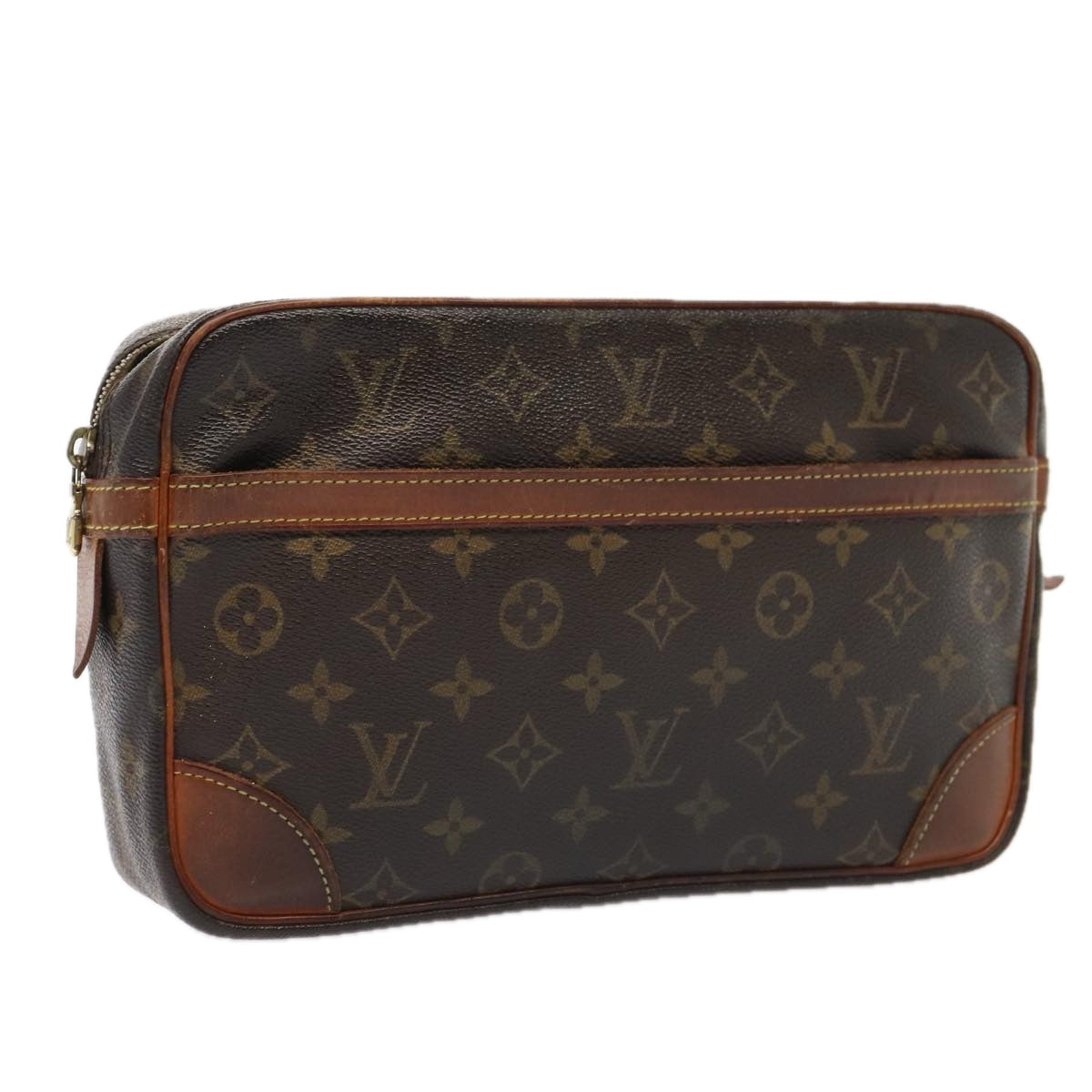 LOUIS VUITTON Monogram Compiegne 28 Clutch Bag M51845 LV Auth 88640