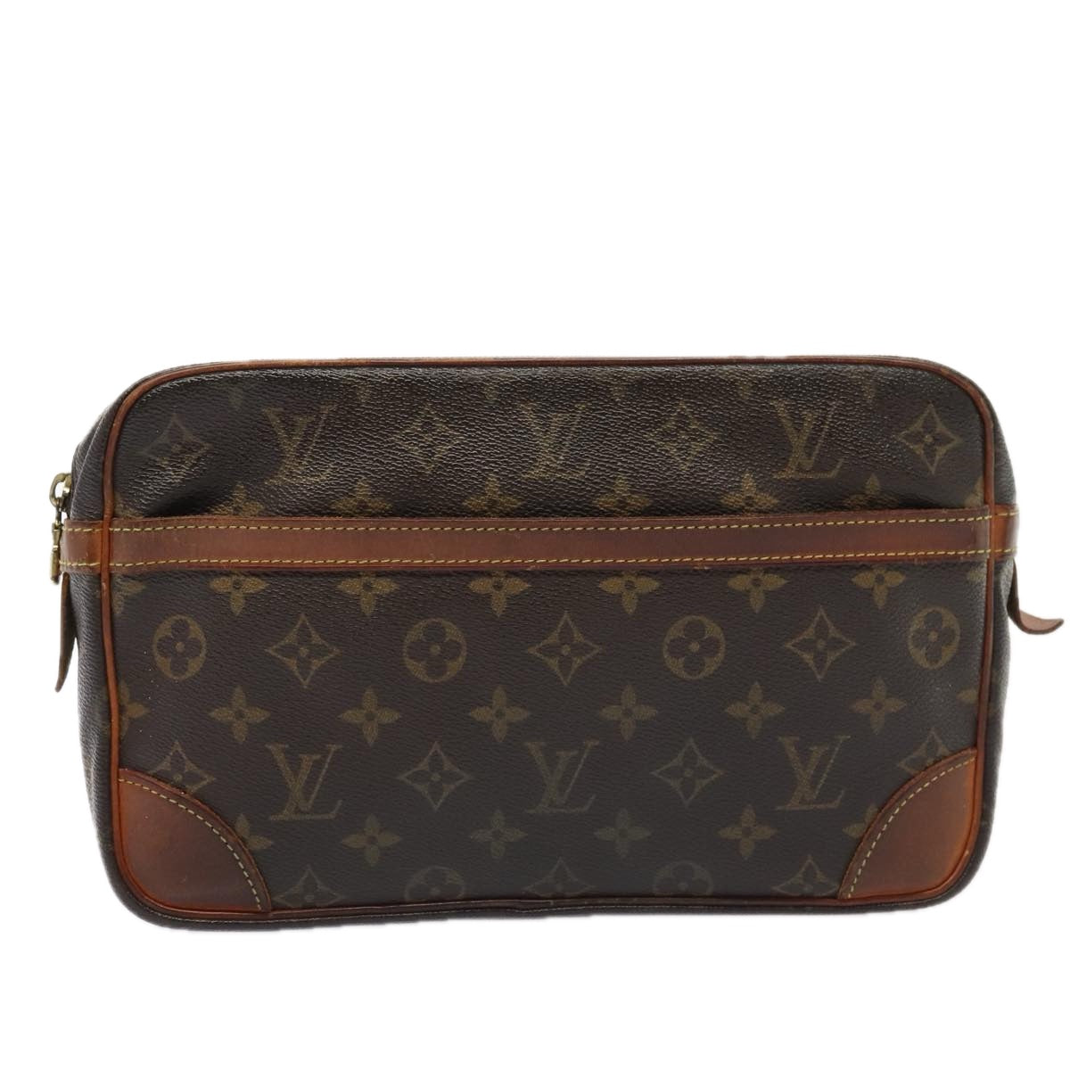 LOUIS VUITTON Monogram Compiegne 28 Clutch Bag M51845 LV Auth 88640