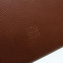 LOEWE Anagram Attache Case Trunk Leather Brown Gold Auth 88655-17