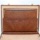 LOEWE Anagram Attache Case Trunk Leather Brown Gold Auth 88655-19