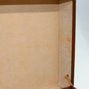 LOEWE Anagram Attache Case Trunk Leather Brown Gold Auth 88655-22