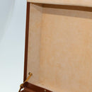 LOEWE Anagram Attache Case Trunk Leather Brown Gold Auth 88655-23