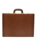 LOEWE Anagram Attache Case Trunk Leather Brown Gold Auth 88655-13