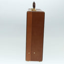 LOEWE Anagram Attache Case Trunk Leather Brown Gold Auth 88655-3