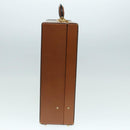 LOEWE Anagram Attache Case Trunk Leather Brown Gold Auth 88655-4