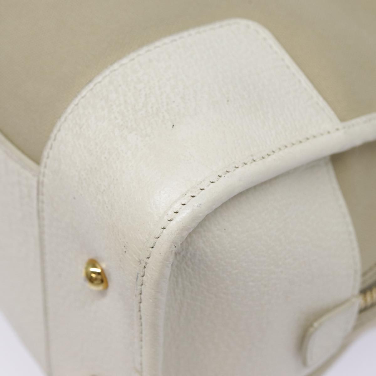 LOEWE Anagram Hand Bag Canvas Beige Gold Auth 88659