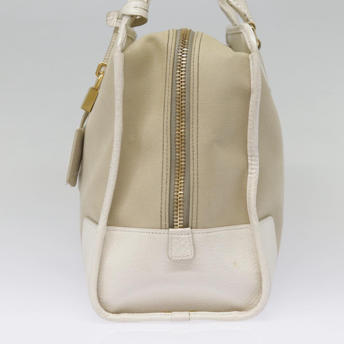 LOEWE Anagram Hand Bag Canvas Beige Gold Auth 88659