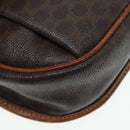 CELINE Macadam Canvas Shoulder Bag PVC Leather Brown Gold Auth 88717-16