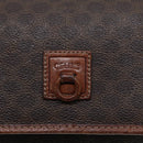 CELINE Macadam Canvas Shoulder Bag PVC Leather Brown Gold Auth 88717-18