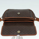 CELINE Macadam Canvas Shoulder Bag PVC Leather Brown Gold Auth 88717-19