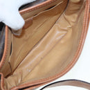 CELINE Macadam Canvas Shoulder Bag PVC Leather Brown Gold Auth 88717-10