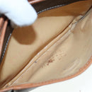 CELINE Macadam Canvas Shoulder Bag PVC Leather Brown Gold Auth 88717-11