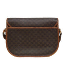 CELINE Macadam Canvas Shoulder Bag PVC Leather Brown Gold Auth 88717-2