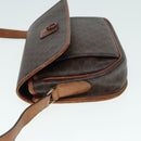 CELINE Macadam Canvas Shoulder Bag PVC Leather Brown Gold Auth 88717-4