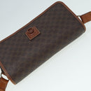 CELINE Macadam Canvas Shoulder Bag PVC Leather Brown Gold Auth 88717-6