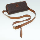 CELINE Macadam Canvas Shoulder Bag PVC Leather Brown Gold Auth 88717-7