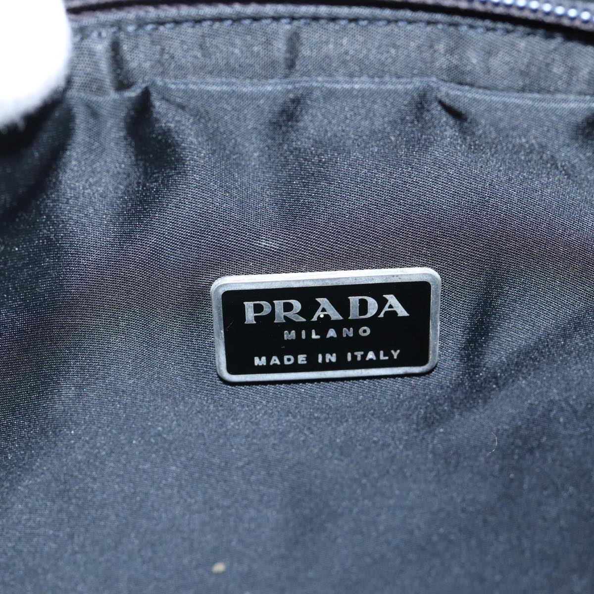 PRADA Body Bag Nylon Navy Silver Auth 88720