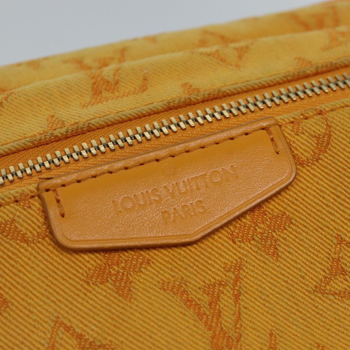 LOUIS VUITTON Monogram Denim Bum BagOutdoor Waist bag Yellow M44623 Auth 88743