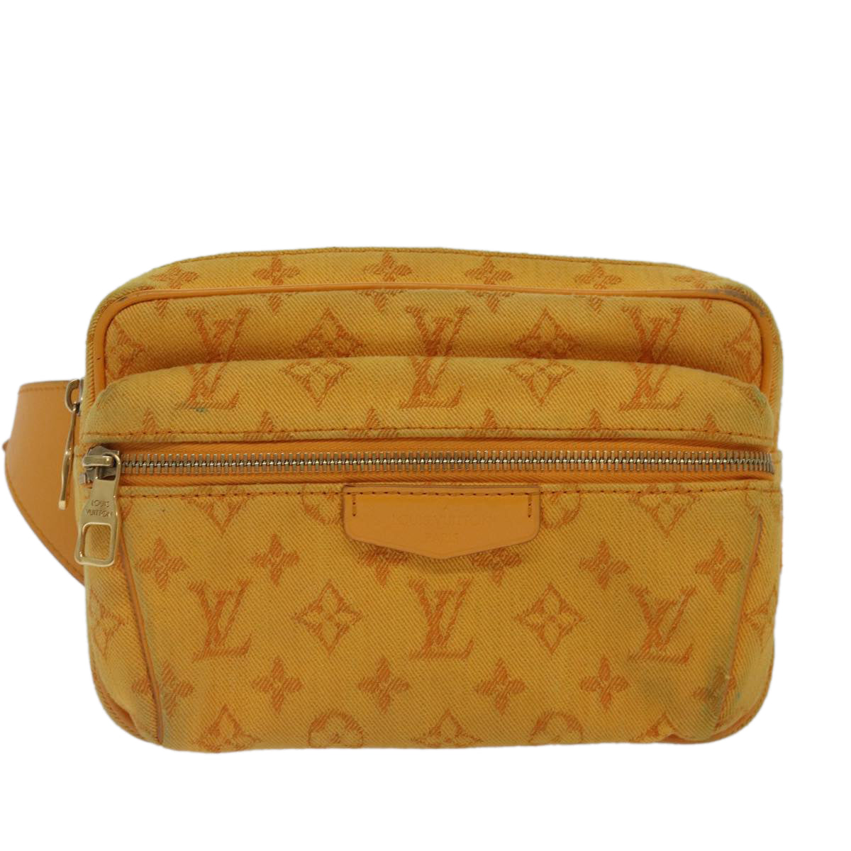 LOUIS VUITTON Monogram Denim Bum BagOutdoor Waist bag Yellow M44623 Auth 88743