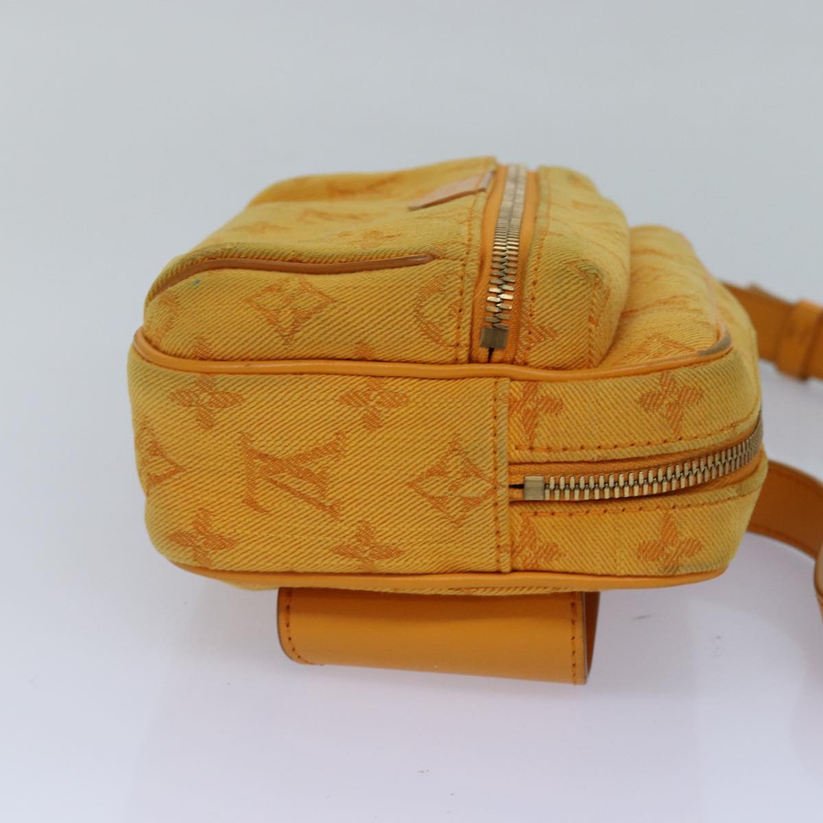 LOUIS VUITTON Monogram Denim Bum BagOutdoor Waist bag Yellow M44623 Auth 88743