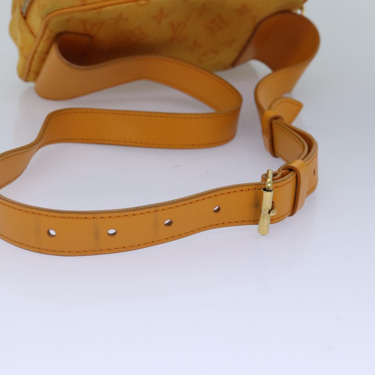 LOUIS VUITTON Monogram Denim Bum BagOutdoor Waist bag Yellow M44623 Auth 88743