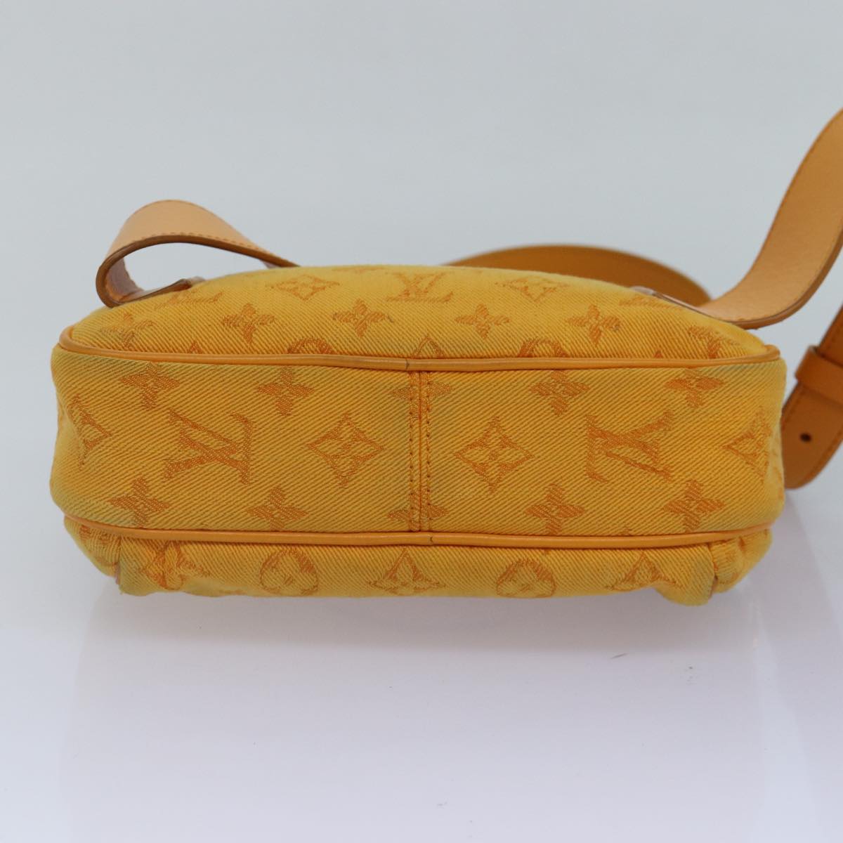 LOUIS VUITTON Monogram Denim Bum BagOutdoor Waist bag Yellow M44623 Auth 88743