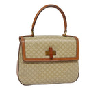 CELINE Macadam Canvas Hand Bag Beige Gold Auth 88751-1