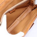 CELINE Macadam Canvas Hand Bag Beige Gold Auth 88751-24